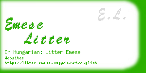 emese litter business card